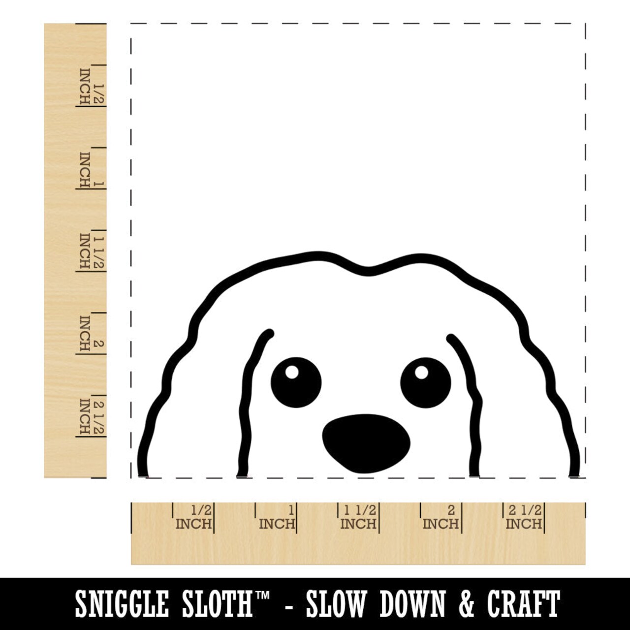 Peeking Doggy Dog Puppy Square Rubber Stamp for Stamping Crafting